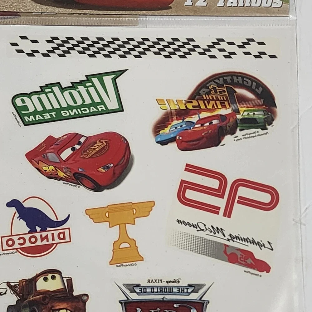 Disney Pixar World of CARS 12 temporary tattoos 7 packs unopened New